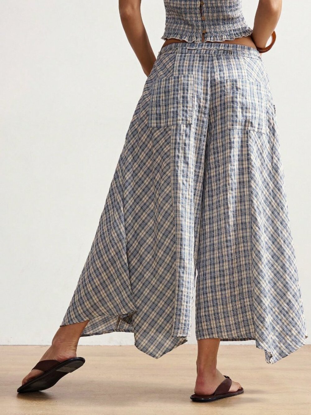 Casual Women's Boho Plaid Long Pants - Picture 7 of 10